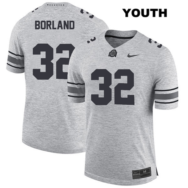 Ohio State Buckeyes Youth Tuf Borland #32 Gray Authentic Nike College NCAA Stitched Football Jersey HS19T48QM